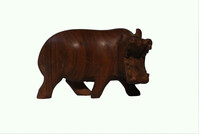 Wooden hippopotamus carving