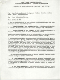 Economic Development and Fair Share Committee Memorandum, October 22, 1992