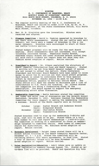 Minutes, South Carolina Conference of Branches of the NAACP, November 14, 1992
