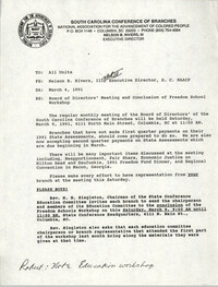 South Carolina Conference of Branches of the NAACP Memorandum, March 4, 1991