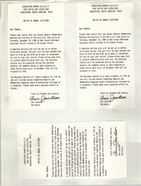 Charleston Branch of the NAACP Notice of Annual Elections, December 15, 1988
