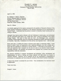 Dwight C. James Resume, April 14, 1994