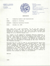Senate of South Carolina Memorandum, October 18, 1988