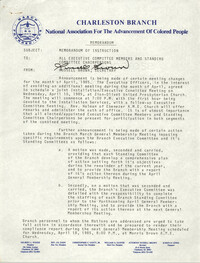 Charleston Branch of the NAACP Memorandum, April 1985