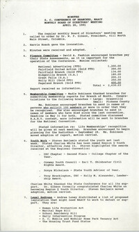 Minutes, South Carolina Conference of Branches of the NAACP, April 20, 1991