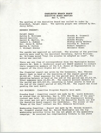 Minutes, Charleston Branch of the NAACP Executive Board Meeting, May 7, 1991