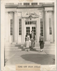 Photograph of People Outside of the Talladega College Library