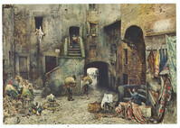 Roma Sparita di E. Roesler Franz (1845-1907). Piazza Delle Azimelle in Ghetto.