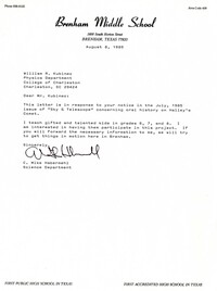 Letter from C. Mike Habermehl