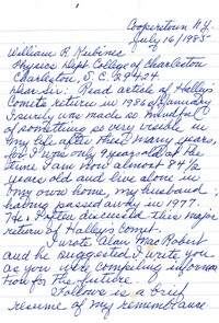 Letter from Mrs. Garry C. Devenpeck