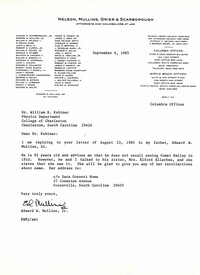 Letter from Edward W. Mullins, Jr.
