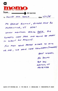 Letter from Ed Salvas
