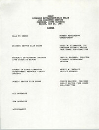 NAACP Economic Development/Fair Share Sub-Committee Meeting Agenda, May 20, 1994