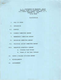 Agenda, South Carolina Conference of Branches of the NAACP, January 12, 1991