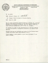 South Carolina Conference of Branches of the NAACP Memorandum, March 31, 1989