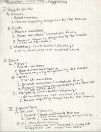 Benevolent Committee Suggestions, Charleston Chapter of the NAACP