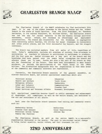 72nd Anniversary of the Charleston Branch of the NAACP Fundraising Document