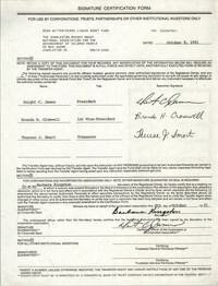 Charleston Branch of the NAACP Signature Certification Form, October 8, 1991