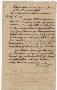 Jane Morison's Petition Letter for the St. Andrew's Society