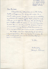 Letter from Irving L. Robinson to Eugene C. Hunt, October 30, 1958