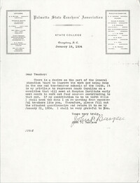 Letter from John P. Burgess, January 19, 1934