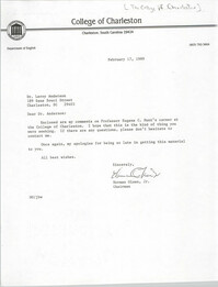 Letter from Norman Olsen, Jr. to Leroy Anderson, February 17, 1989