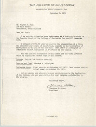Letter from Theodore S. Stern to Eugene C. Hunt, September 1, 1971