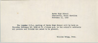 Burke High School Memorandum, February 11, 1959