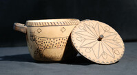 Decorated wooden container