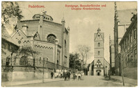 Paderborn. Synagoge, Bussdorfkirche und Vinzens-Krankenhaus.