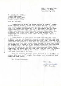 Letter from Weldon Schuette