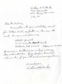 Letter from William H. B. Clarke