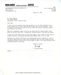Letter from C. Conrad Browne to Esau Jenkins