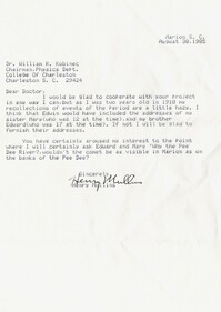 Letter from Henry Mullins