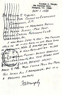 Letter from Freeman A. Murphy