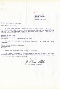 Letter from J. Edwin Ellerbe