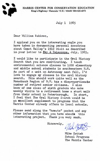 Letter from Mike Zettek
