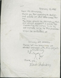 Letter from Wanda Anderson to Philip Simmons