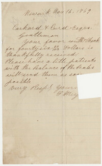 576.  Receipt, F. Meyer to Messrs. Carhart and Curd -- November 16, 1869