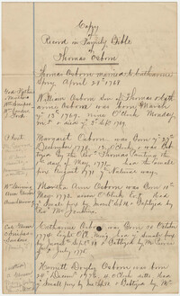 594.  Osborn genealogy -- April 28, 1908