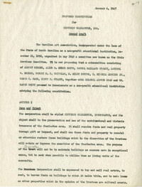 Folder 03: Proposed Constitution for the Historic Charleston: Inc. (second draft)