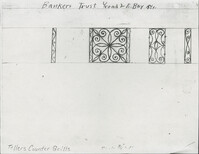 1 Broad Street (East Bay Street) teller counter grills drawing for Bankers Trust