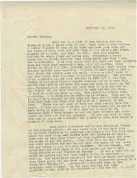 Letter from Sidney Jennings Legendre, February 12, 1943