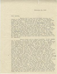 Letter from Sidney Jennings Legendre, February 15, 1943