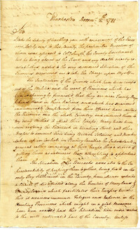 Letter from Daniel Morgan to Benjamin Harrison