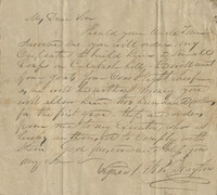 Letter from Thomas Drayton to son regarding 