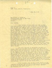 Letter 2 from Sidney Jennings Legendre, July 20, 1943