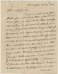 Letter to Sarah M. Grimke from Charles H. Wharton, September 27, 1820