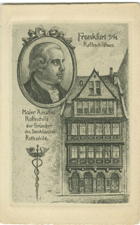 Frankfurt a./M. Rothschildhaus. Maier Amschel Rothschild, der Gründer des Bankhauses Rothschild.
