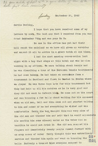 Letter from Sidney Jennings Legendre, September 20, 1942